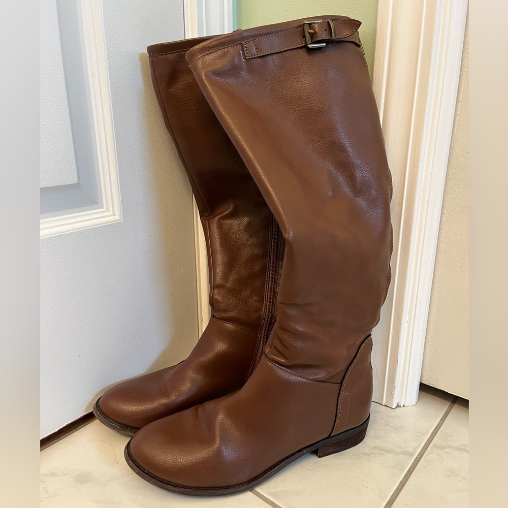 Women’s Steve Madden Agnes Knee High Leather Brown Boot Size 7.5